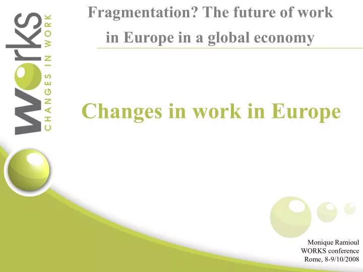 fragmentation the future of work in europe in a global economy