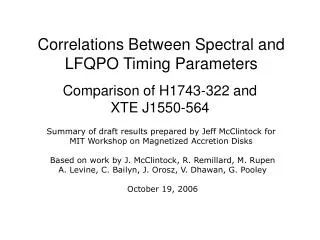 Correlations Between Spectral and LFQPO Timing Parameters