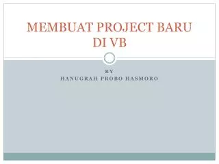 membuat project baru di vb