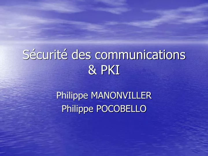 s curit des communications pki