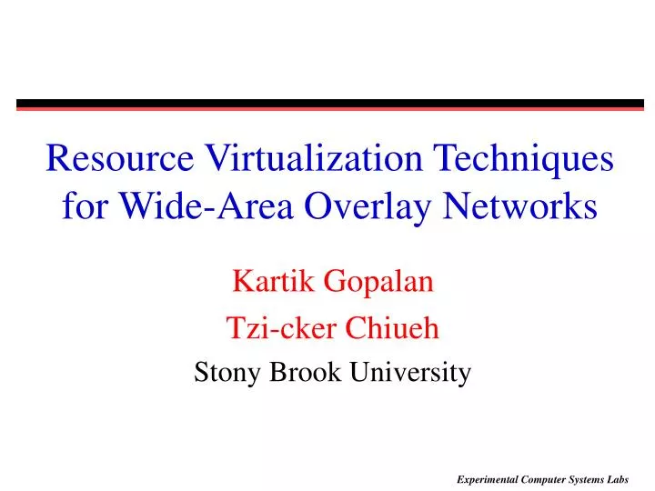 resource virtualization techniques for wide area overlay networks