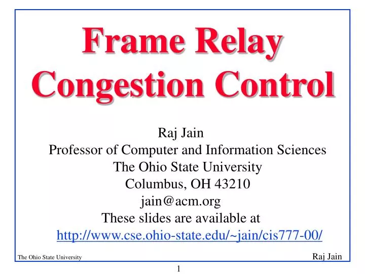 frame relay congestion control