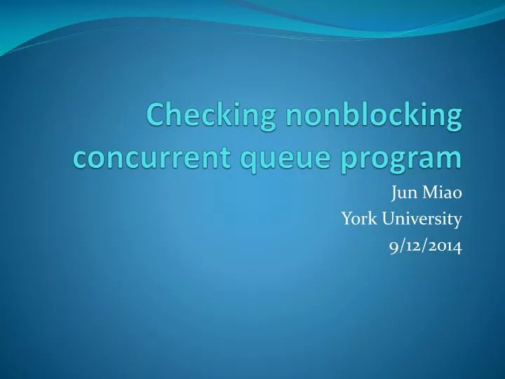 checking nonblocking concurrent queue program