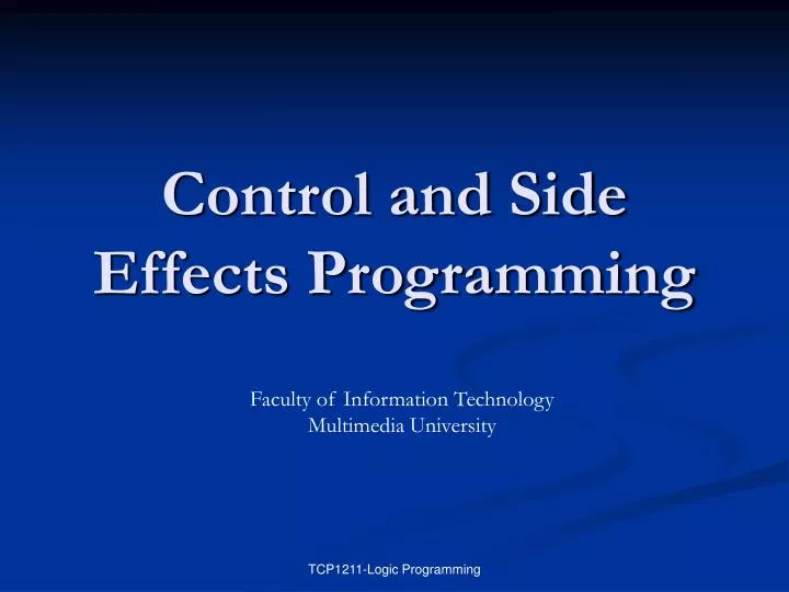 control and side effects programming