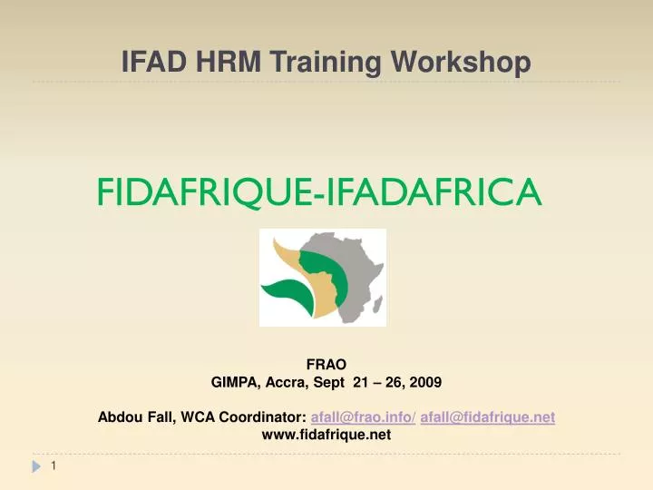 ifad hrm training workshop