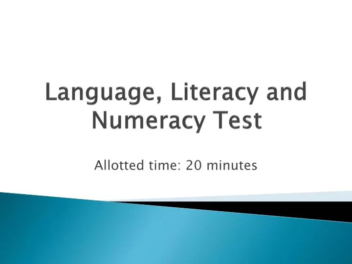 language literacy and numeracy test