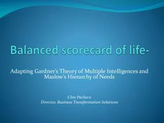balanced scorecard of life