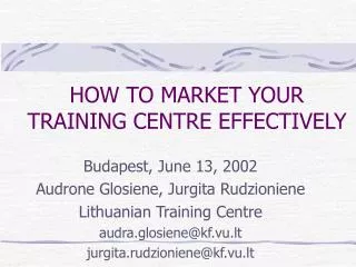 HOW TO MARKET YOUR TRAINING CENTRE EFFECTIVELY