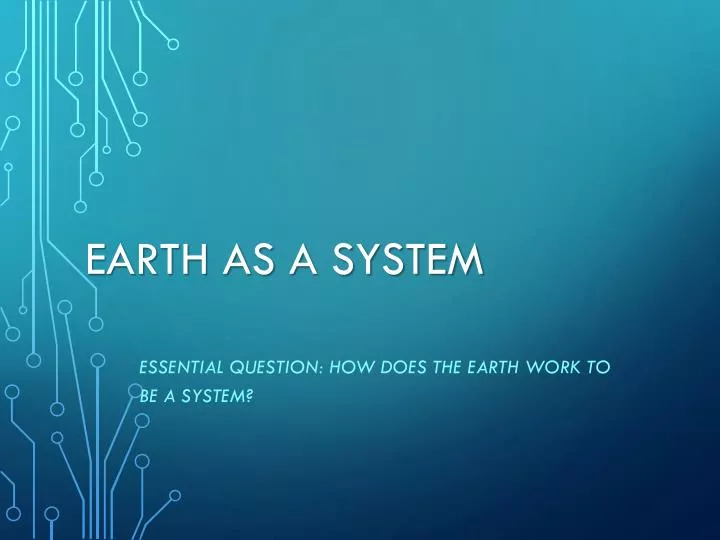 earth as a system
