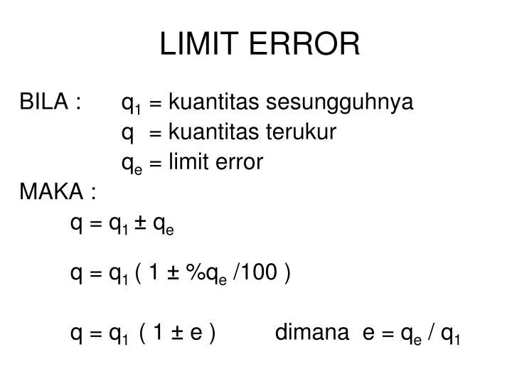 limit error