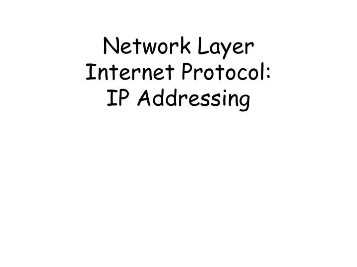 network layer internet protocol ip addressing
