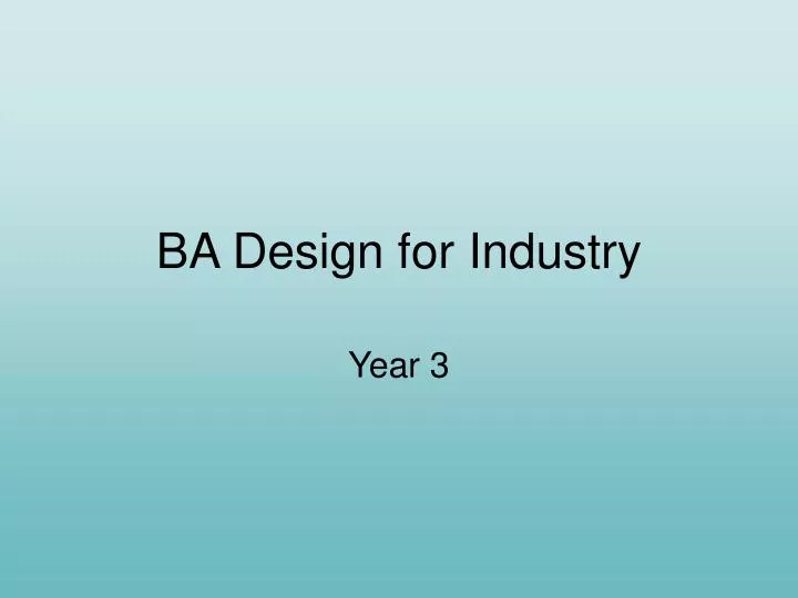 ba design for industry