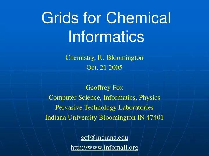 grids for chemical informatics