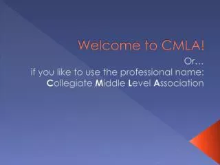 Welcome to CMLA!