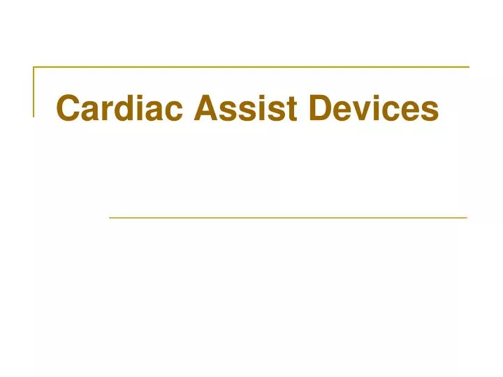 cardiac assist devices