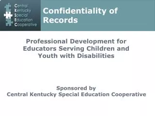 Professional Development for Educators Serving Children and Youth with Disabilities