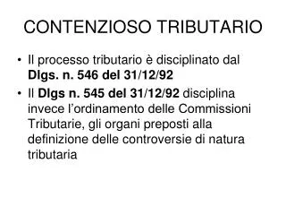 contenzioso tributario