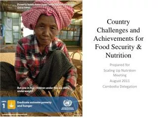 Country Challenges and Achievements for Food Security &amp; Nutrition