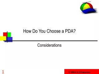 How Do You Choose a PDA?