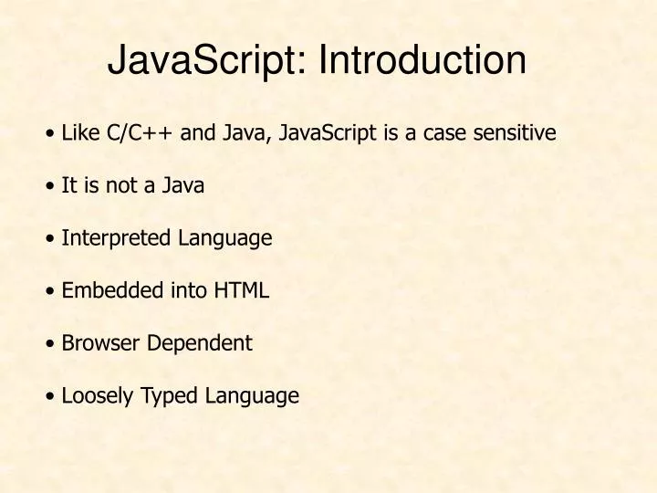 javascript introduction