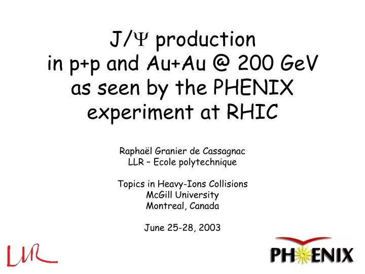 j production in p p and au au @ 200 gev as seen by the phenix experiment at rhic