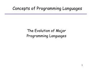 The Evolution of Major Programming Languages