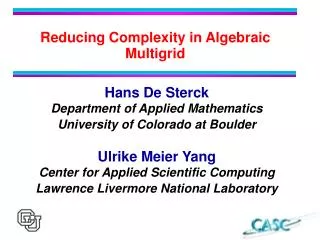 Reducing Complexity in Algebraic Multigrid