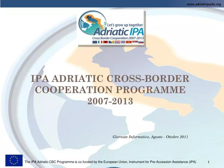 ipa adriatic cross border cooperation programme 2007 2013