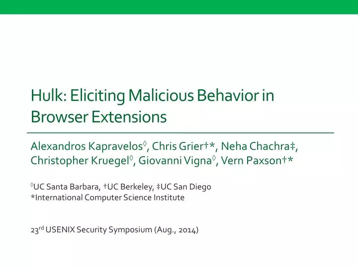 hulk eliciting malicious behavior in browser extensions