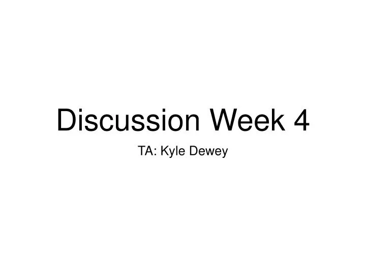 discussion week 4