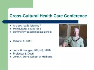 Cross-Cultural Health Care Conference
