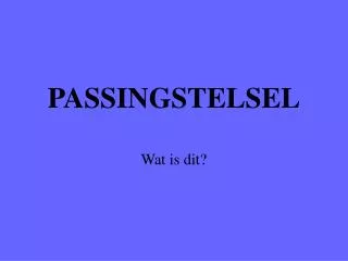 passingstelsel