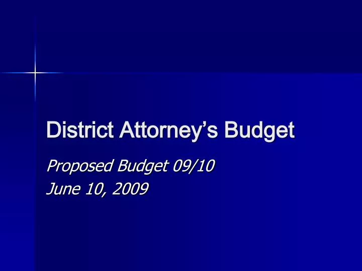 district attorney s budget
