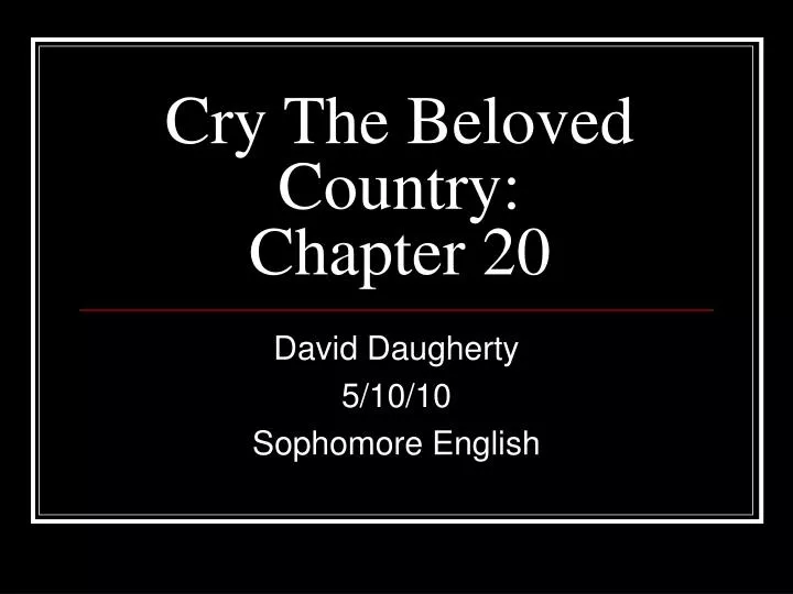 cry the beloved country chapter 20