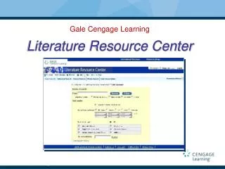 Gale Cengage Learning Literature Resource Center