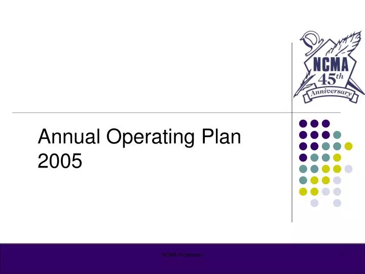 annual operating plan 2005