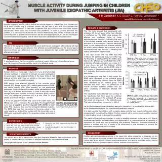 MUSCLE ACTIVITY DURING JUMPING IN CHILDREN WITH JUVENILE IDIOPATHIC ARTHRITIS (JIA)