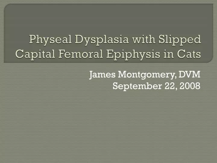 physeal dysplasia with slipped capital femoral epiphysis in cats