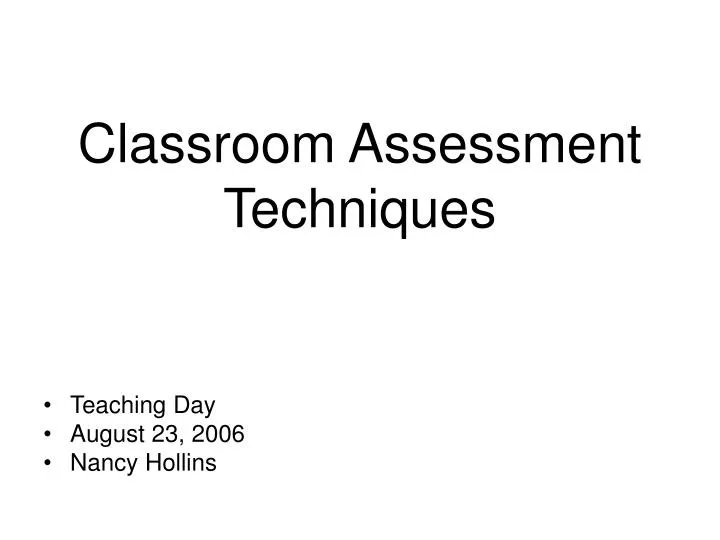 classroom assessment techniques
