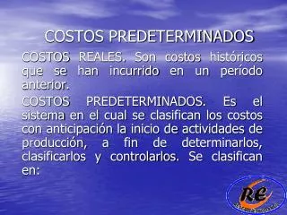 costos predeterminados