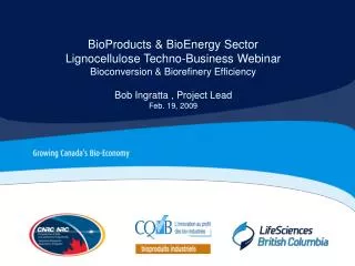 BioProducts &amp; BioEnergy Sector Lignocellulose Techno-Business Webinar