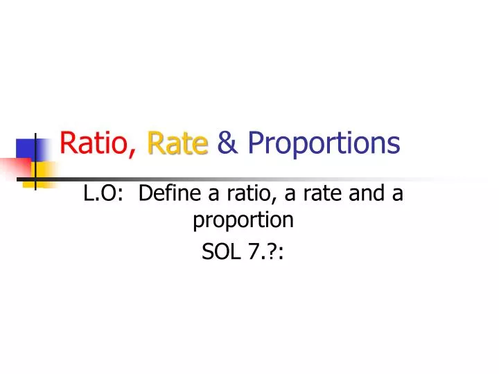 ratio rate proportions
