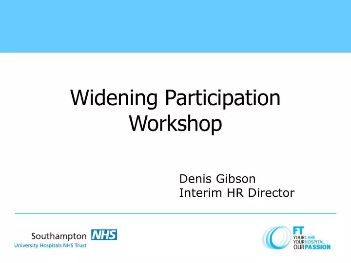 widening participation workshop