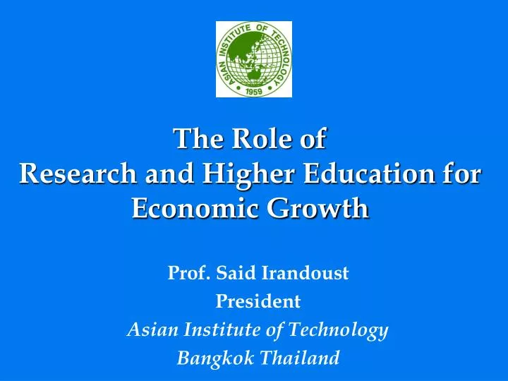 the role of research and higher education for economic growth