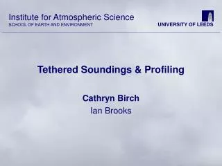 Tethered Soundings &amp; Profiling