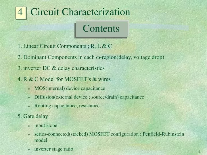 4 circuit characterization