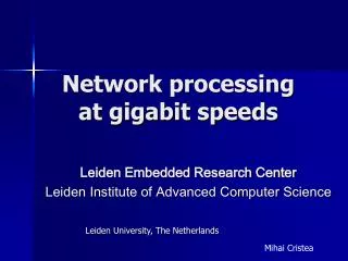 Network processing at gigabit speeds