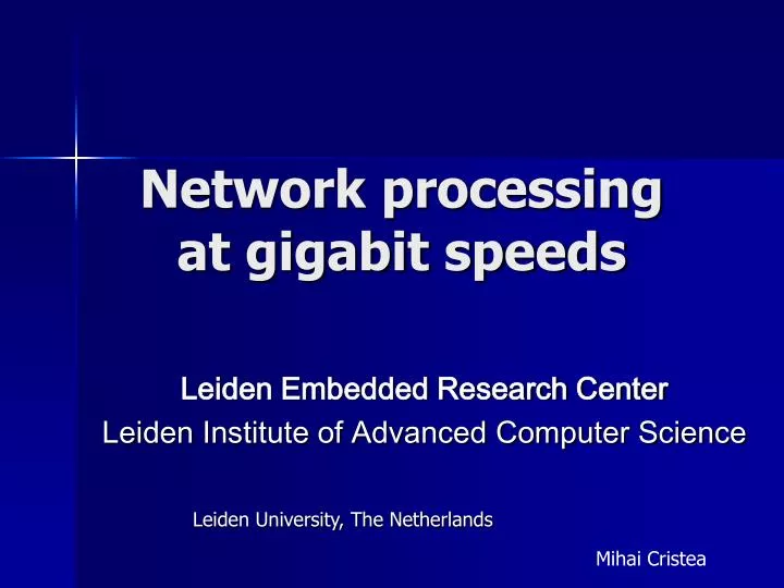 network processing at gigabit speeds