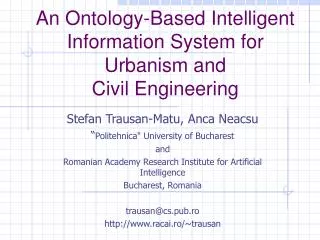 An Ontology-Based Intelligent Information System for Urbanism and Civil Engineering