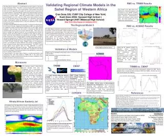 Validating Regional Climate Models in the Sahel Region of Western Africa